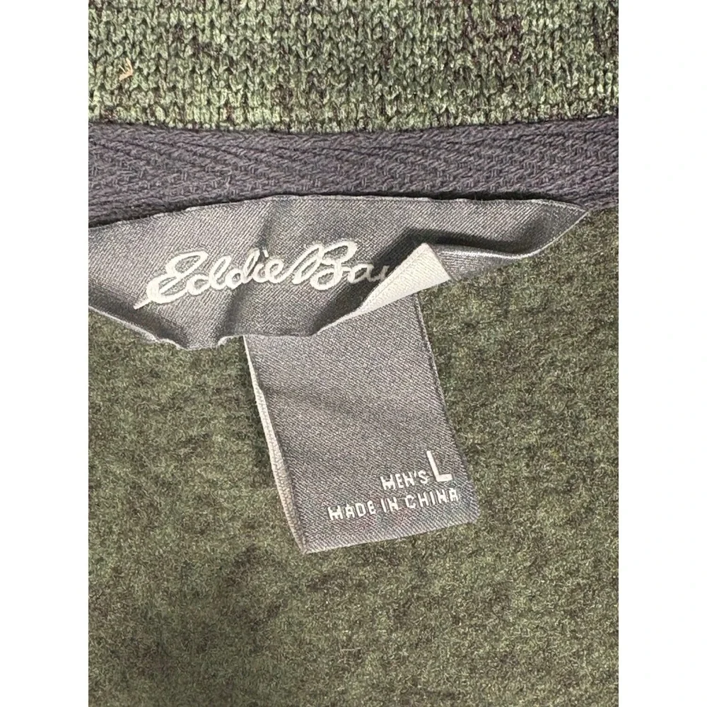 Eddie Bauer Mens Radiator Fleece Snap Mock Pullover Green Heather Large 1326578 - Picture 3 of 7